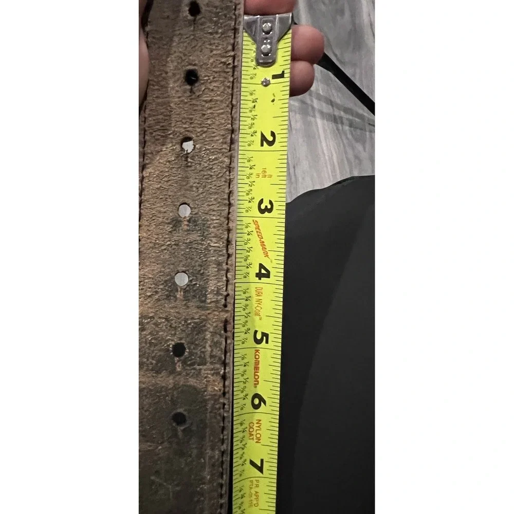 Burton Snowboard 100% Leather Belt Brown Rectangle Buckle Rare Size S/M 31-36